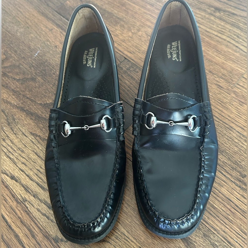 G.H. Bass & Co. Black Lianna Easy Weejuns with Silver Buckle